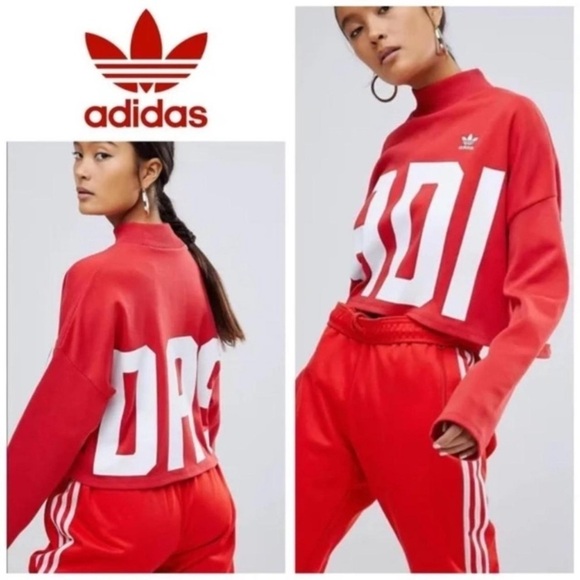 adidas Tops - ADIDAS Originals Women’s Bold Age Cropped 100% Cotton Oversized Sweatshirt Sz M